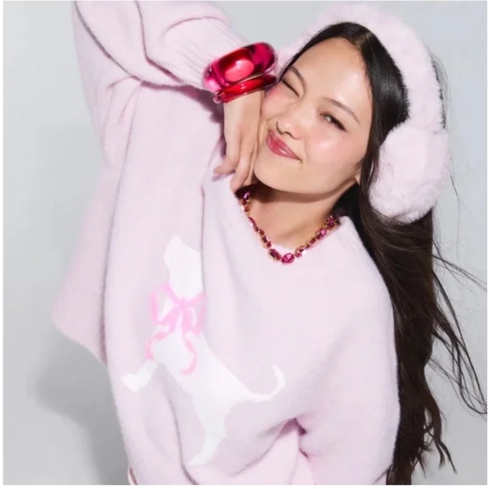 Pink x Loveshackfancy Boxy Full Sleeve Dog Sweater in Large NWT